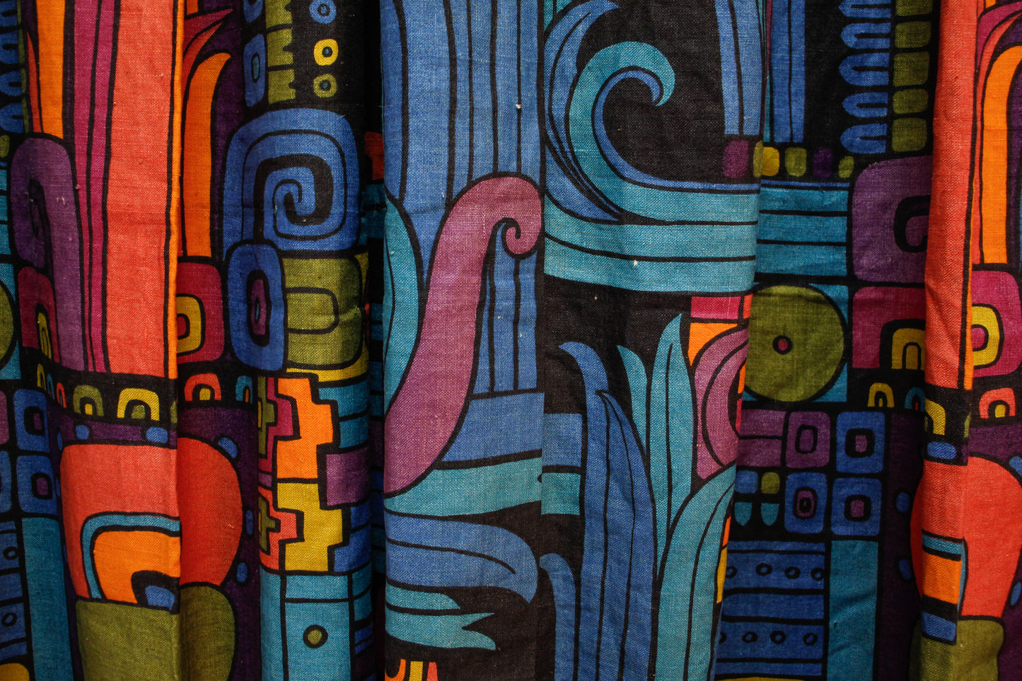 Pair of Jack Lenor Larsen Psychedelic Curtains