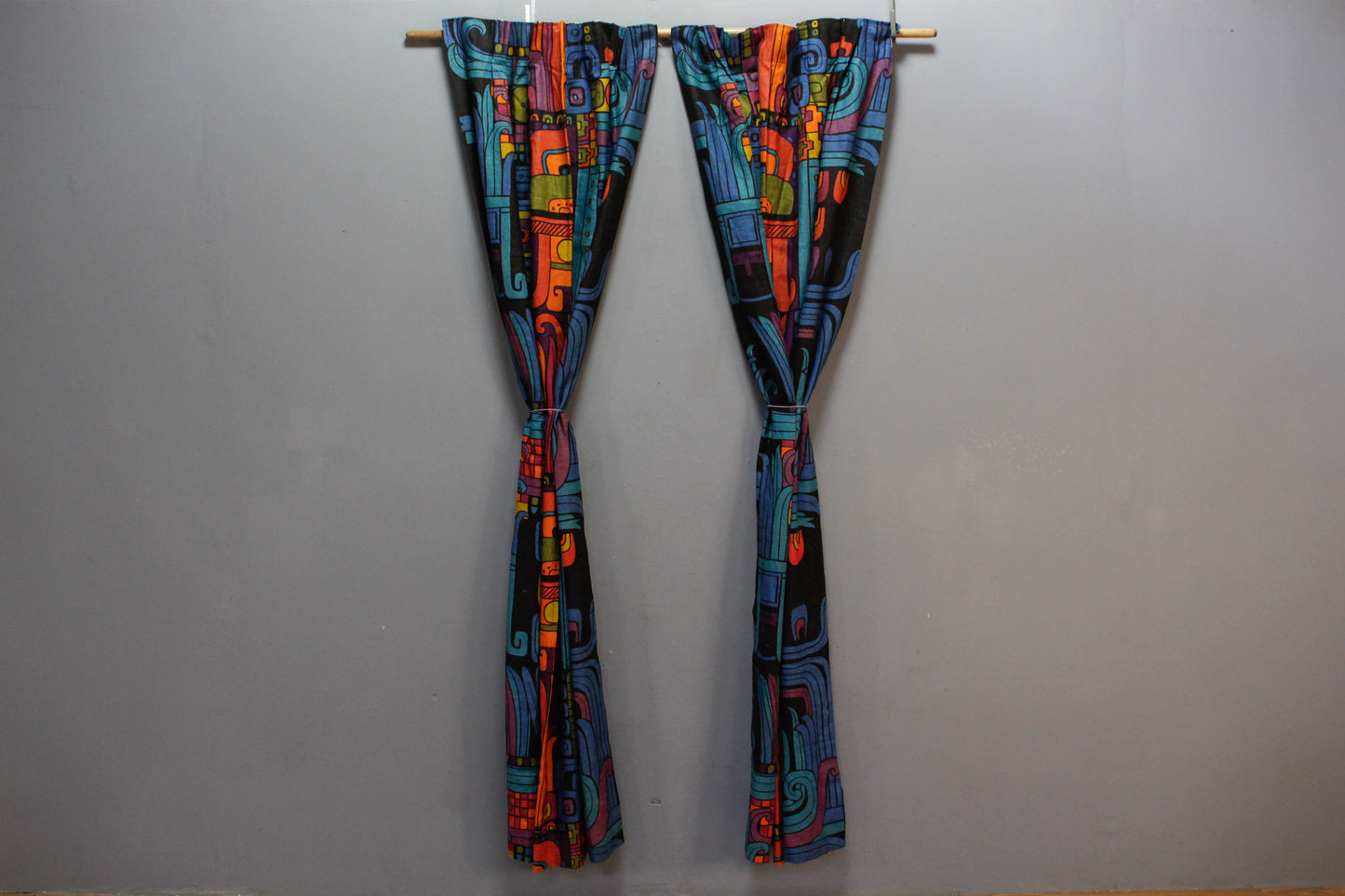 Pair of Jack Lenor Larsen Psychedelic Curtains