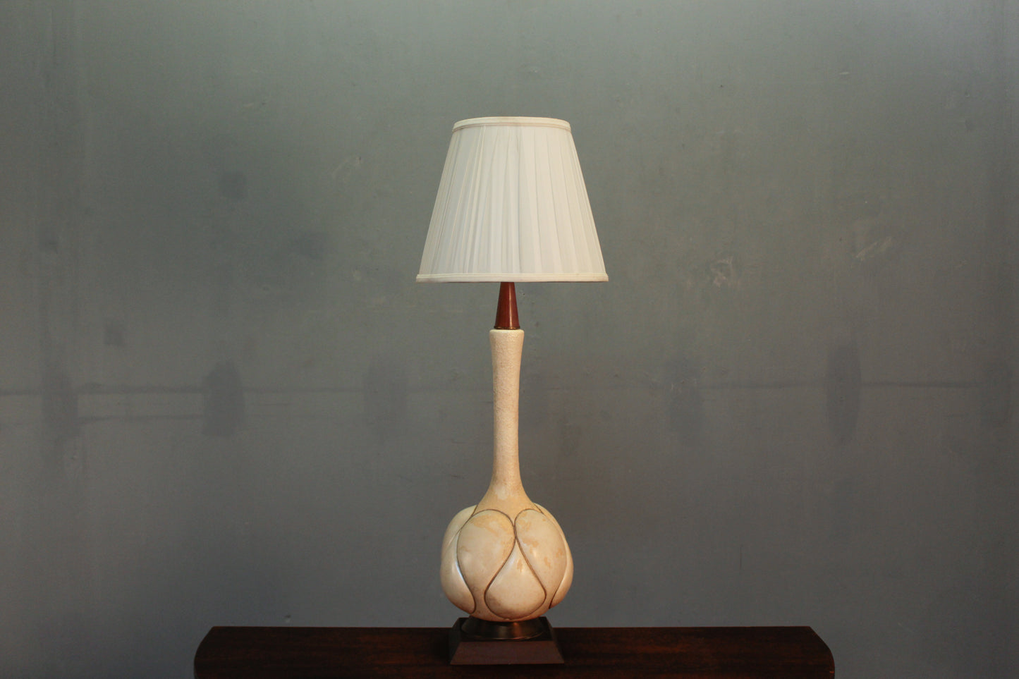 Tall Ecru Bulb Ceramic Table Lamp