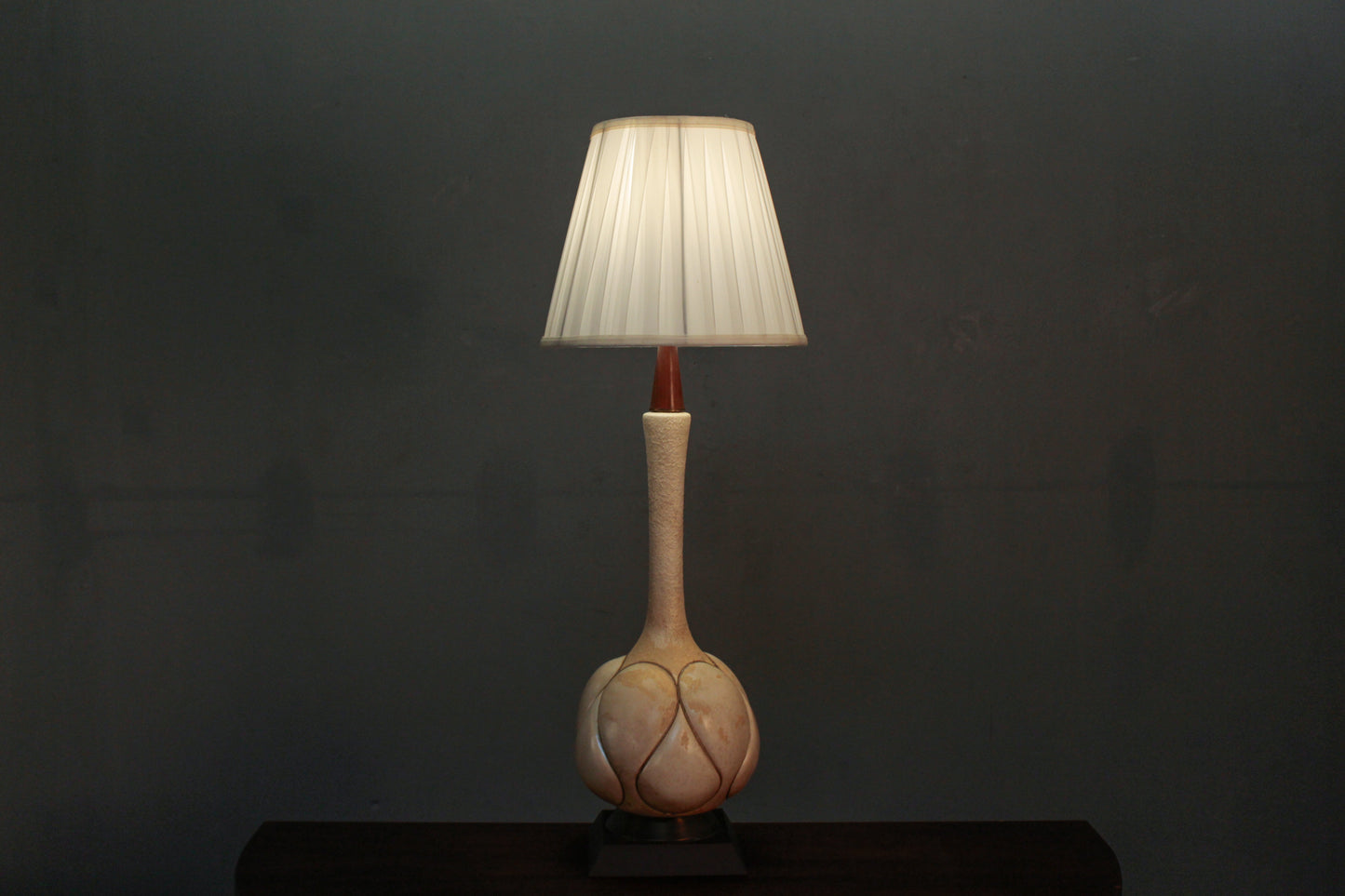 Tall Ecru Bulb Ceramic Table Lamp