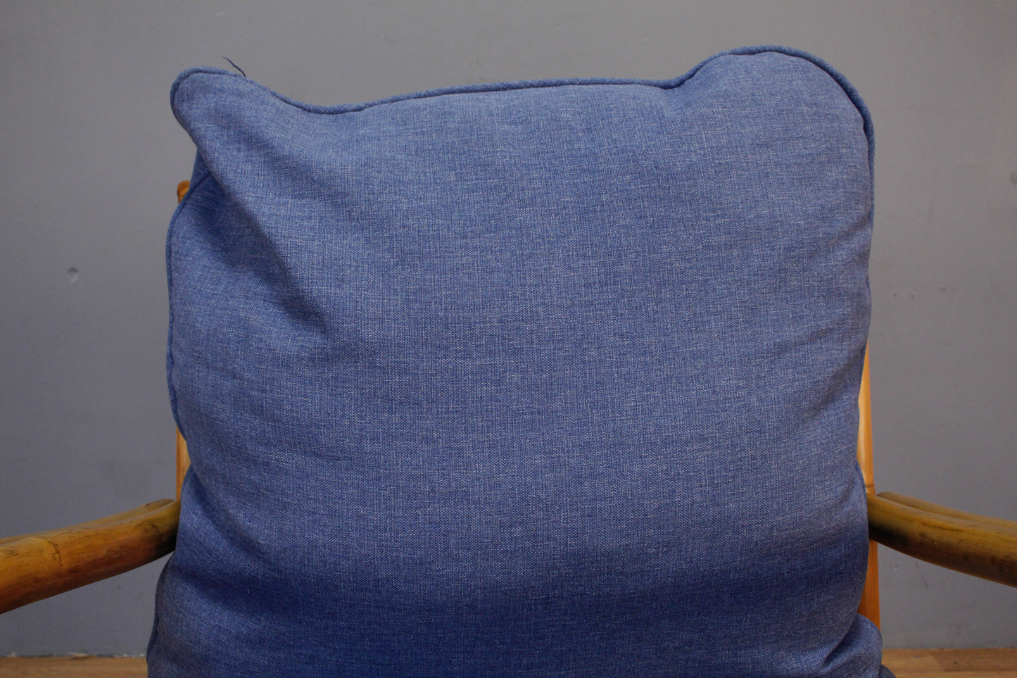 Rattan & Blue Accent Chair K - ONLINE ONLY