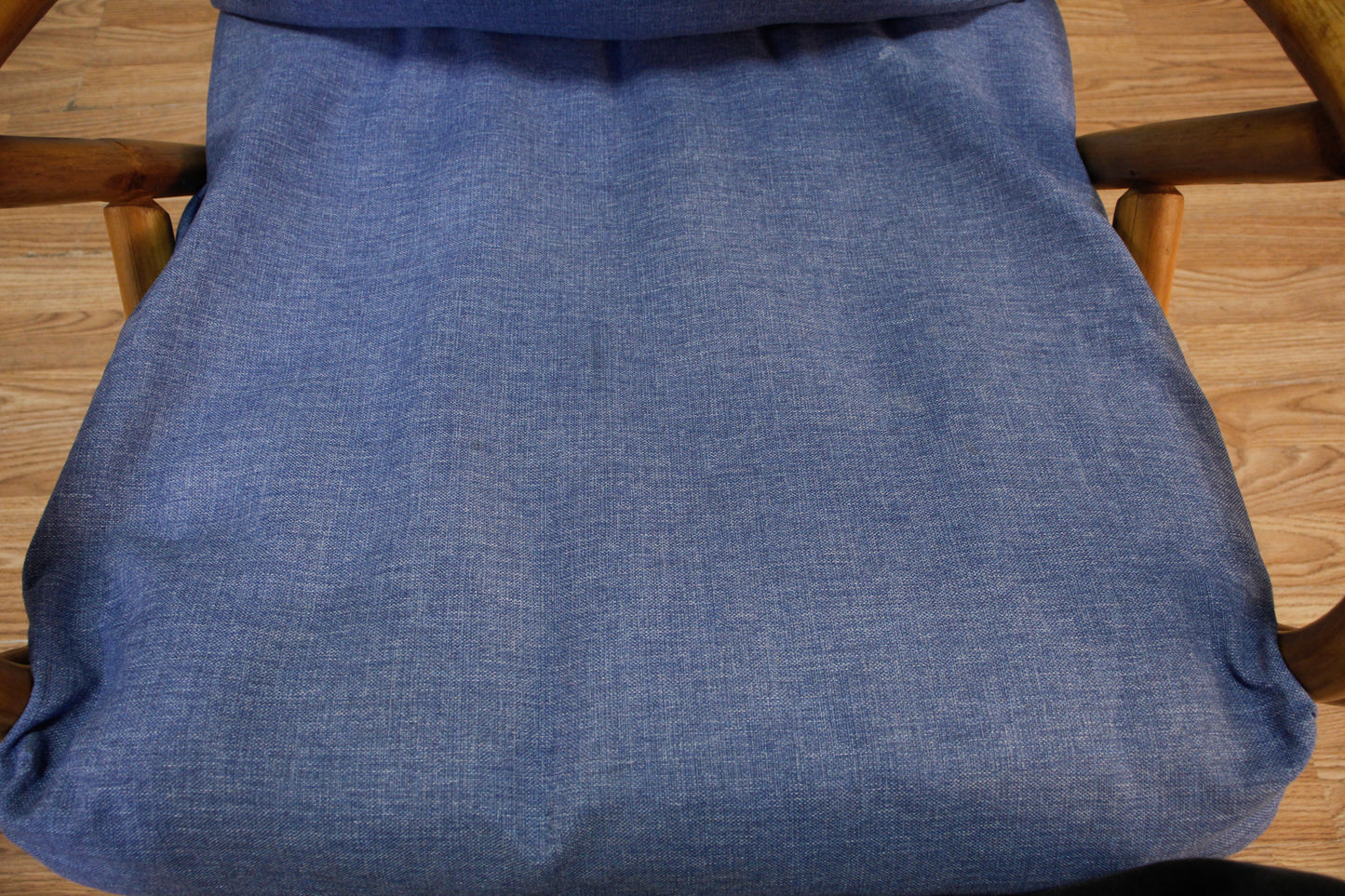 Rattan & Blue Accent Chair K - ONLINE ONLY