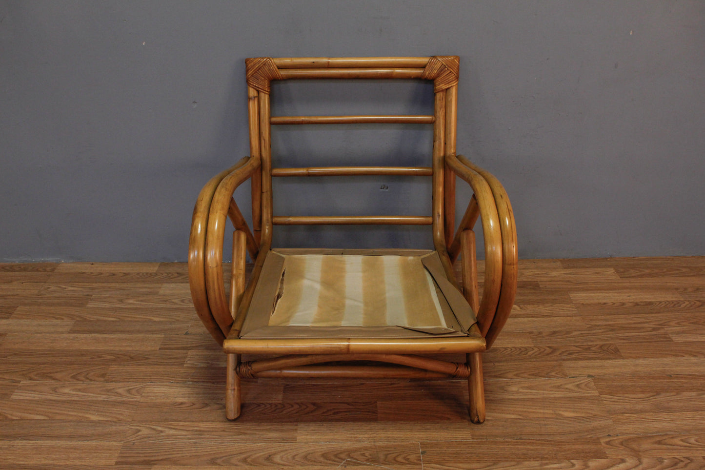 Rattan & Blue Accent Chair K - ONLINE ONLY