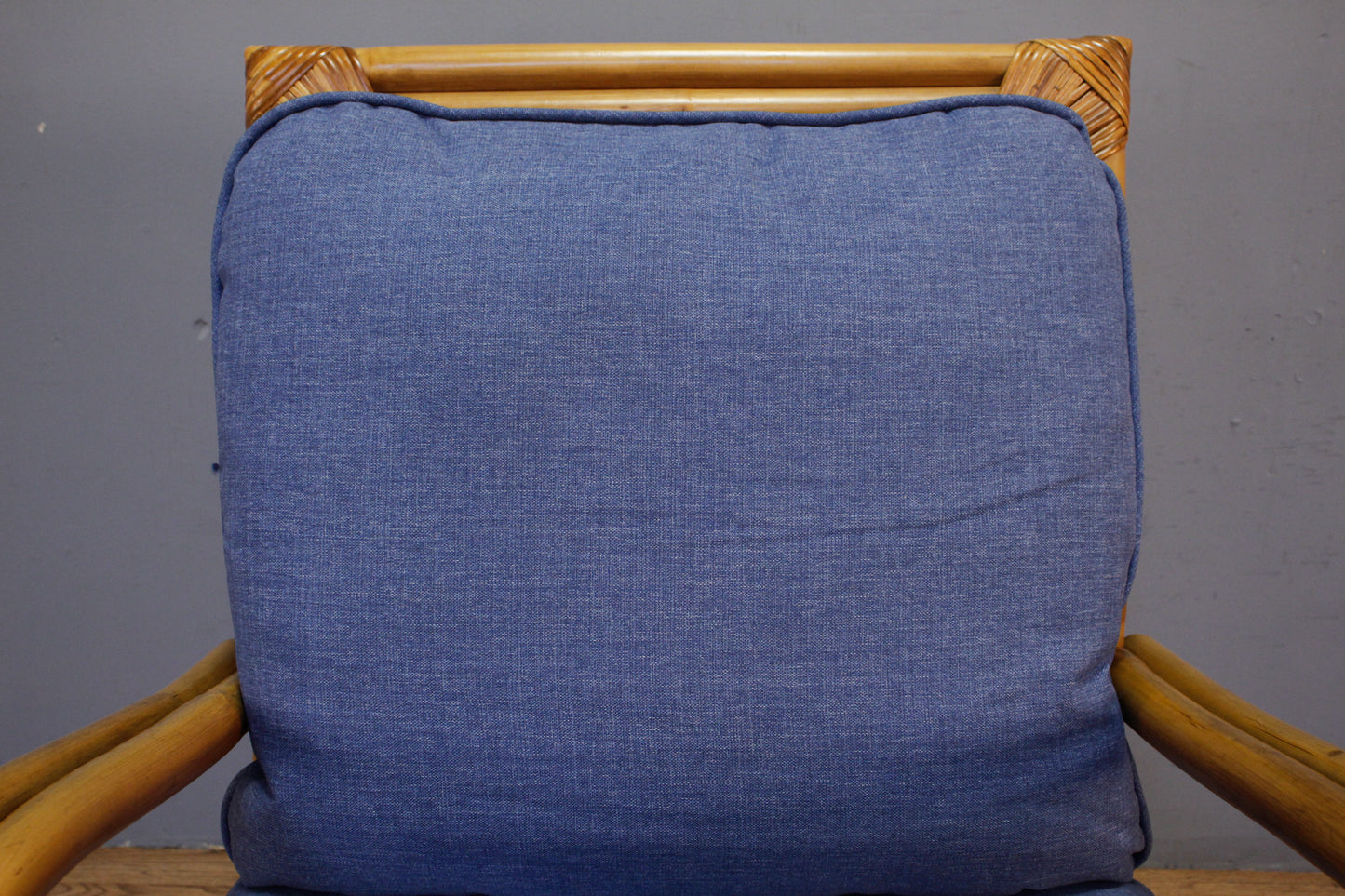 Rattan & Blue Accent Chair M - ONLINE ONLY