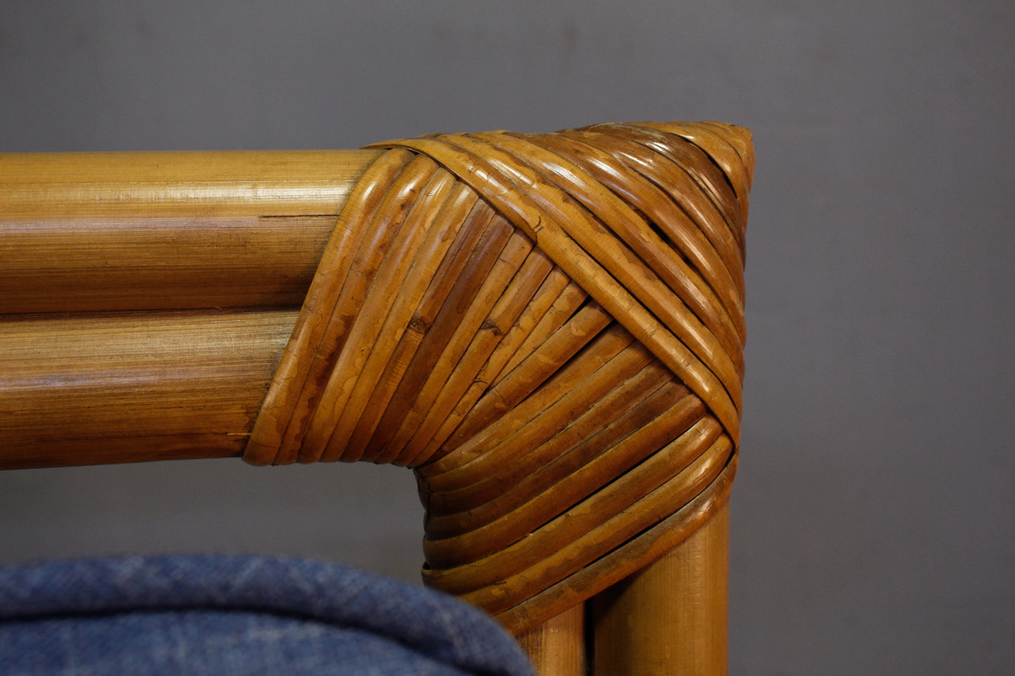 Rattan & Blue Accent Chair M - ONLINE ONLY