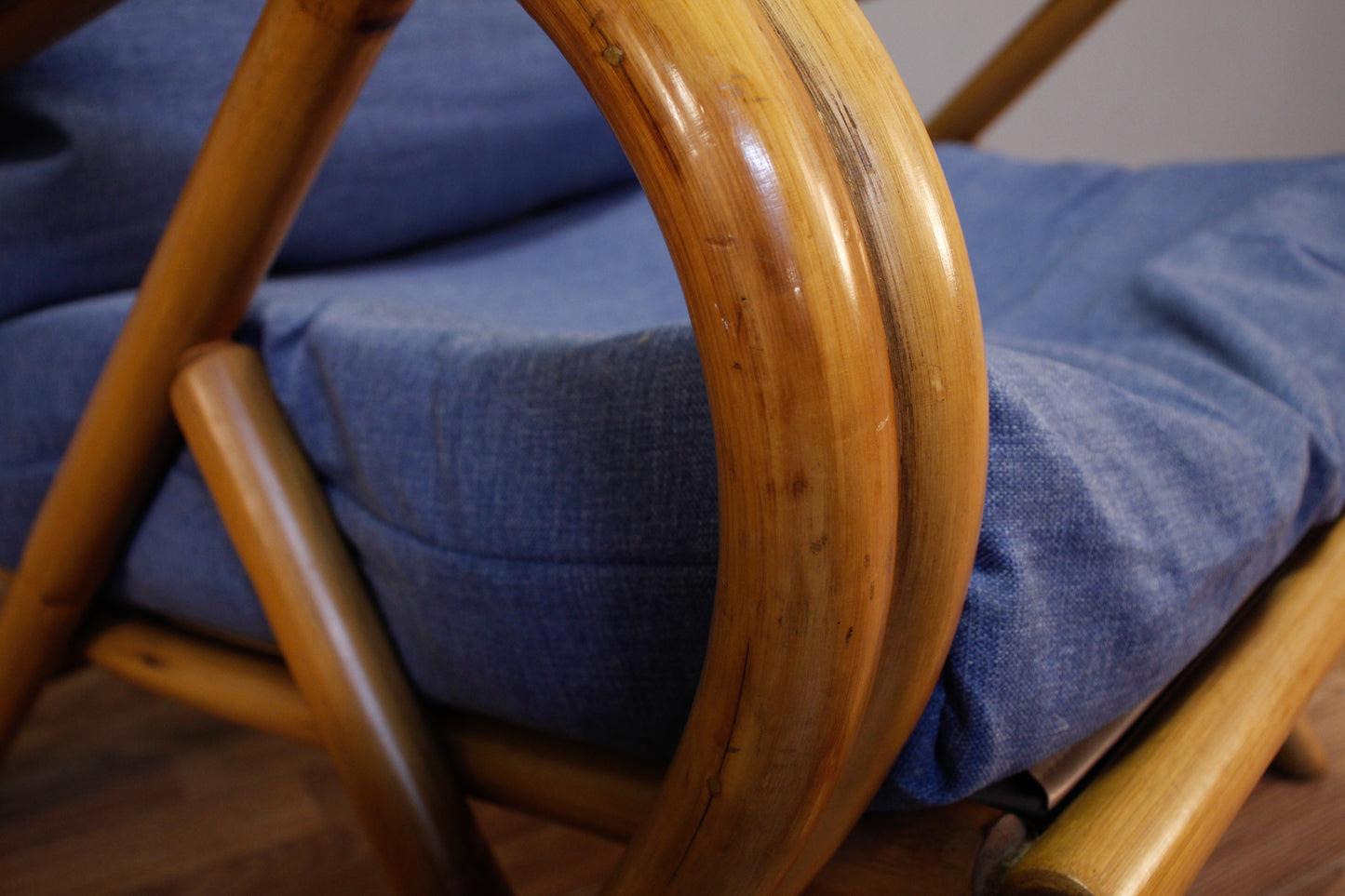 Rattan & Blue Accent Chair M - ONLINE ONLY