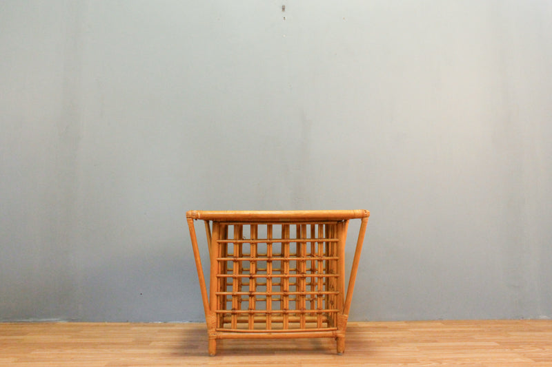 Bamboo & Smoked Glass Side Table