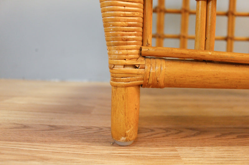 Bamboo & Smoked Glass Side Table