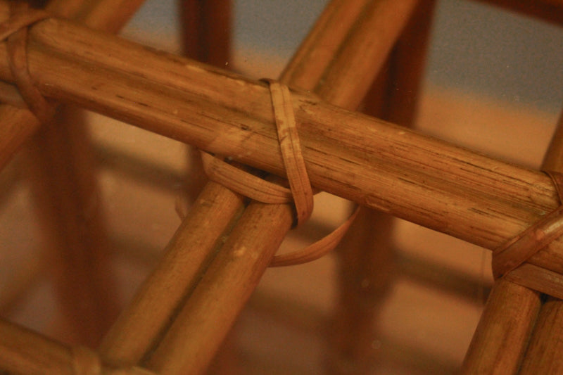 Bamboo & Smoked Glass Side Table
