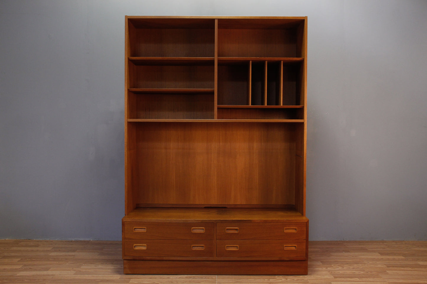 Large Poul Hundevad Teak Media Wall Unit