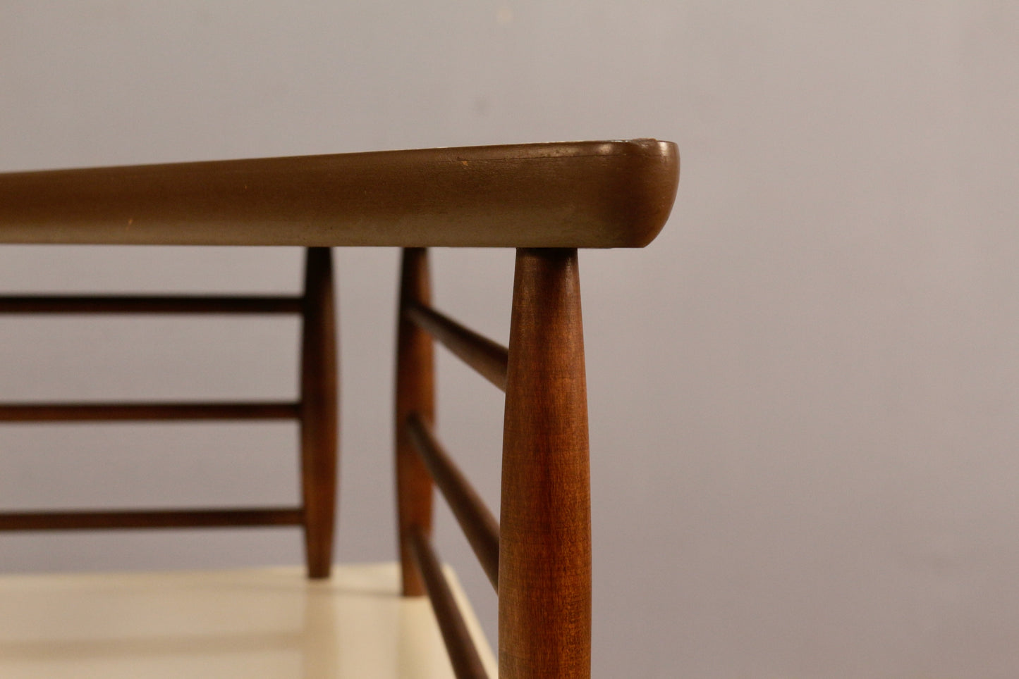 Ivory Laminate & Walnut Corner Side Table