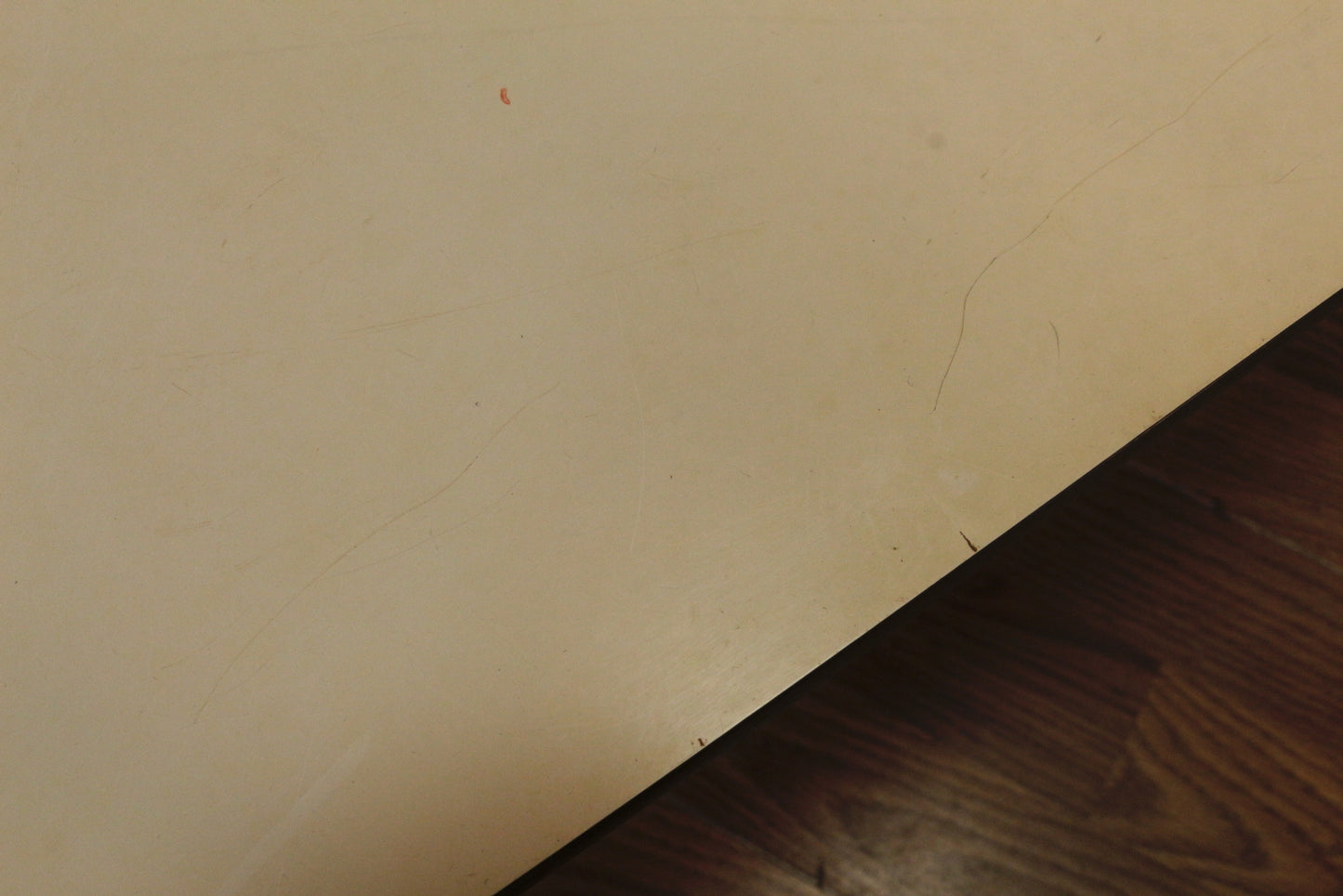 Ivory Laminate & Walnut Corner Side Table