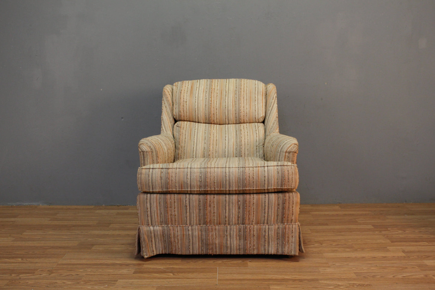 Drexel Striped Club Chair with Ottoman - ONLINE ONLY