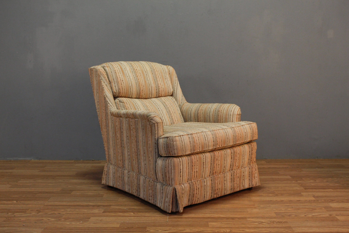 Drexel Striped Club Chair with Ottoman - ONLINE ONLY