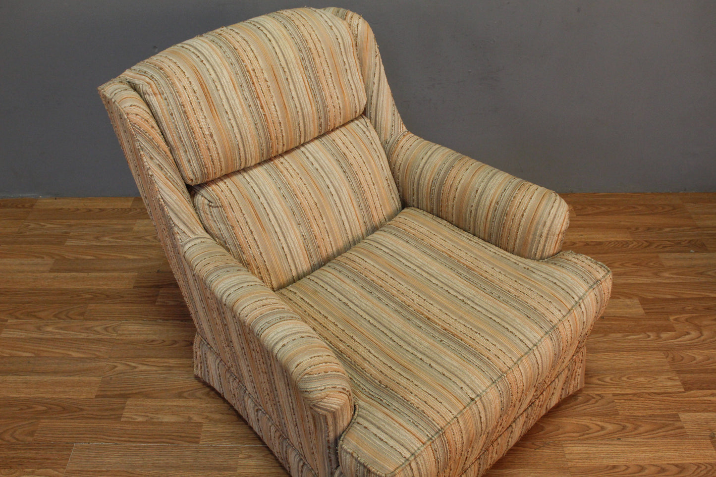 Drexel Striped Club Chair with Ottoman - ONLINE ONLY