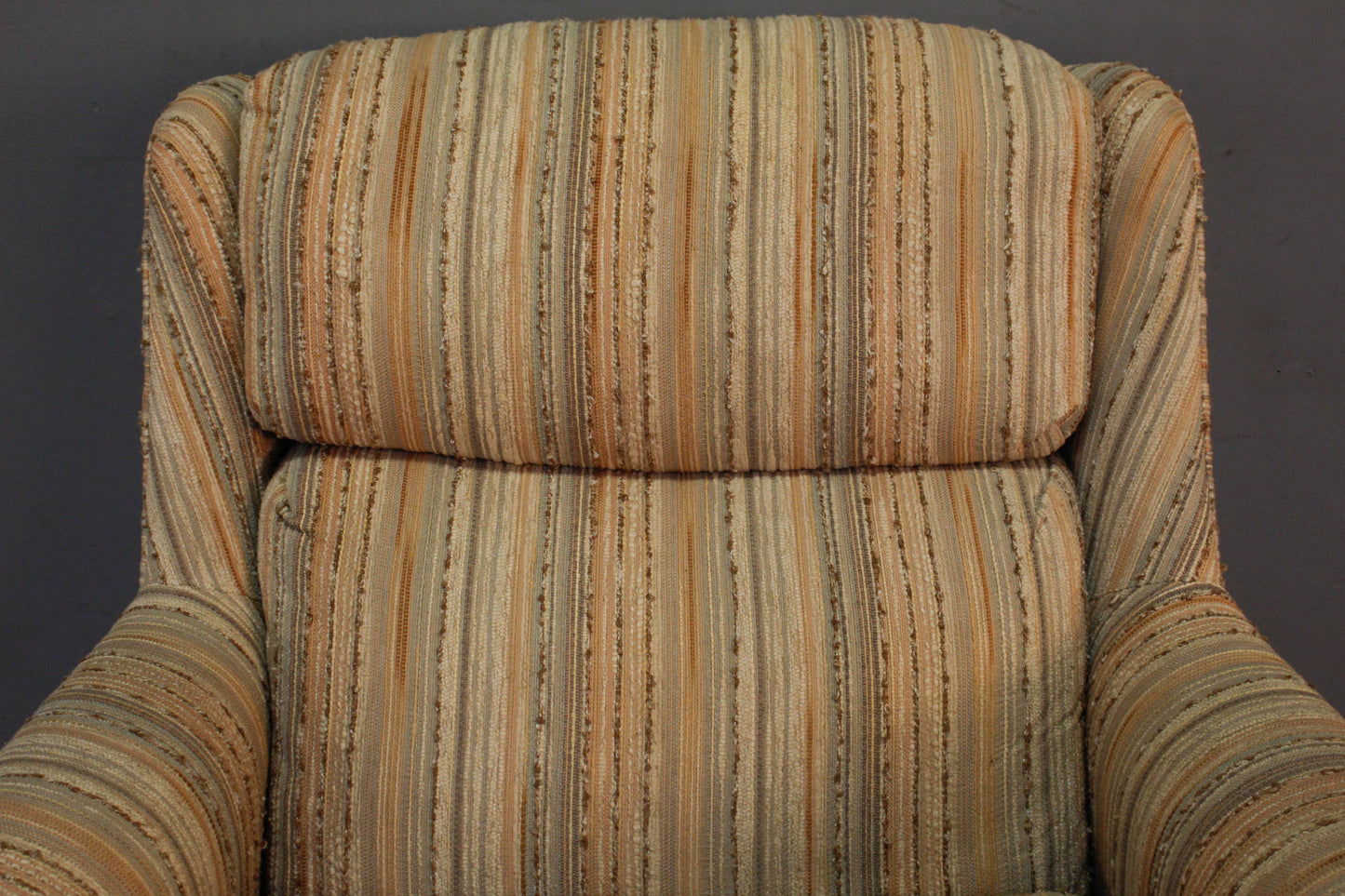 Drexel Striped Club Chair with Ottoman - ONLINE ONLY