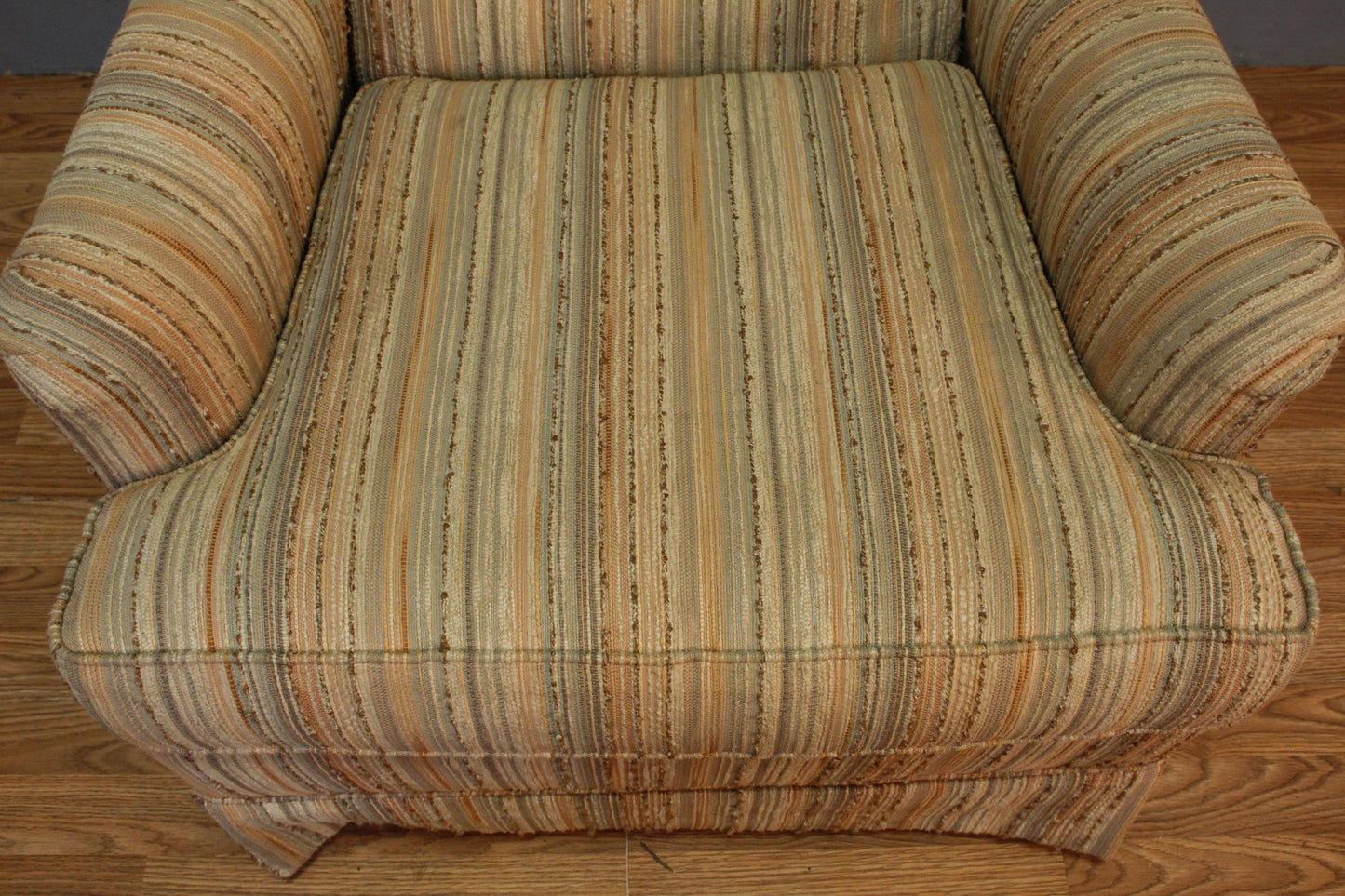 Drexel Striped Club Chair with Ottoman - ONLINE ONLY