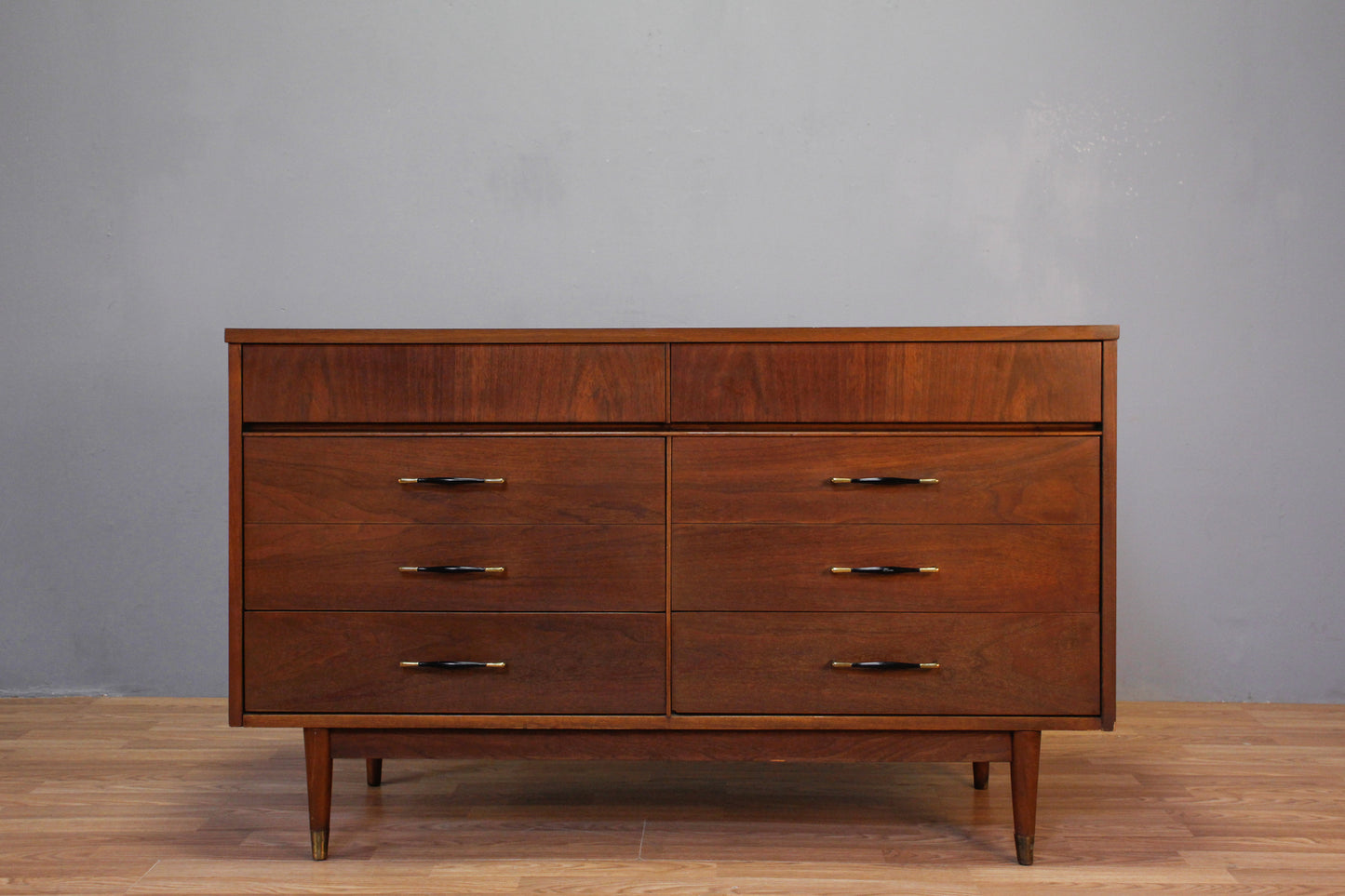 Walnut & Laminate 6-Drawer Dresser