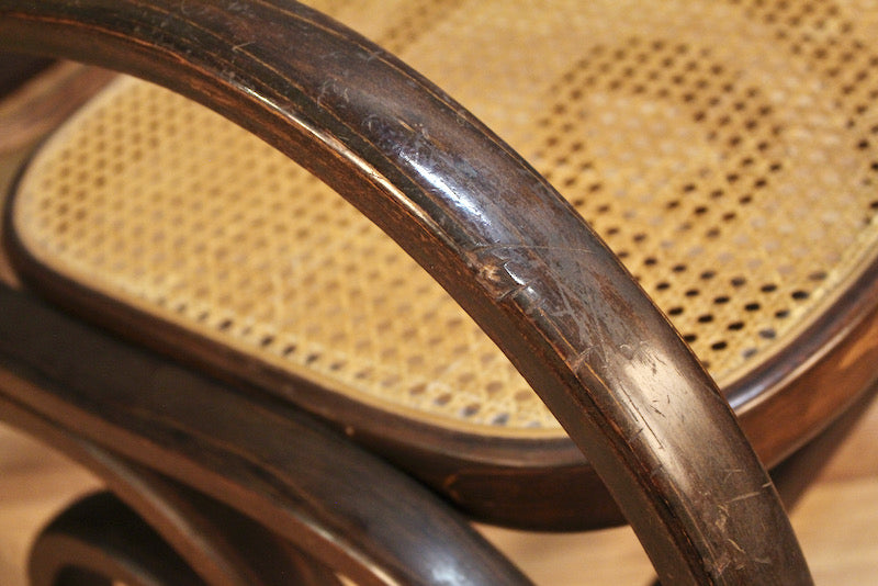 Thonet-Style Cane & Dark Bentwood Rocking Chair - ONLINE ONLY
