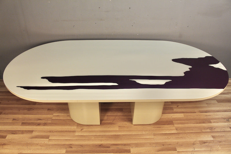 Large Postmodern White & Purple Conference Table - ONLINE ONLY