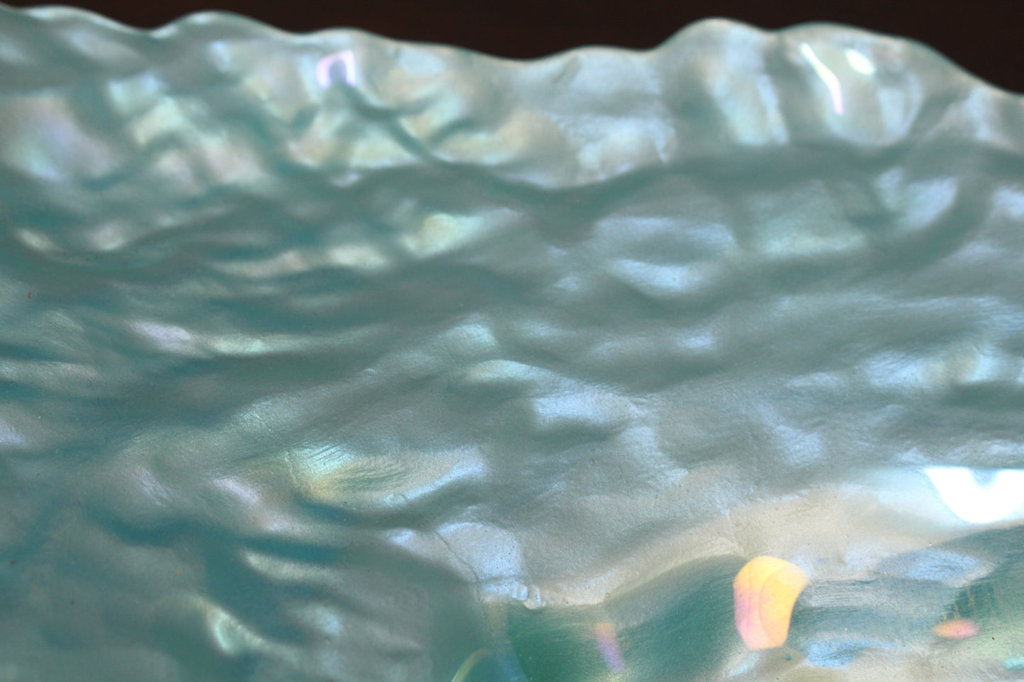 1980s Blue Oyster Glass Bowl