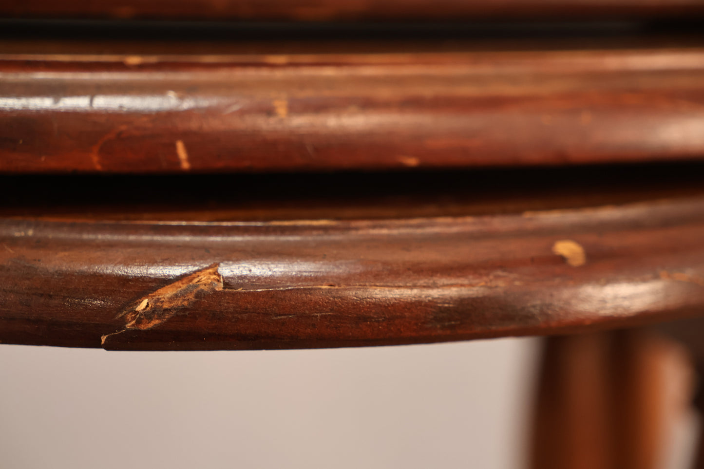 Trio of Country Pine & Brass Nesting Tables - ONLINE ONLY