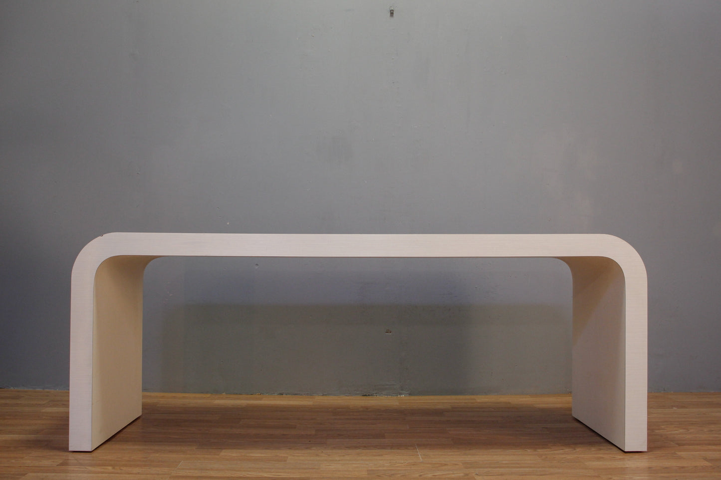 Large White Laminate Waterfall Console Table - ONLINE ONLY