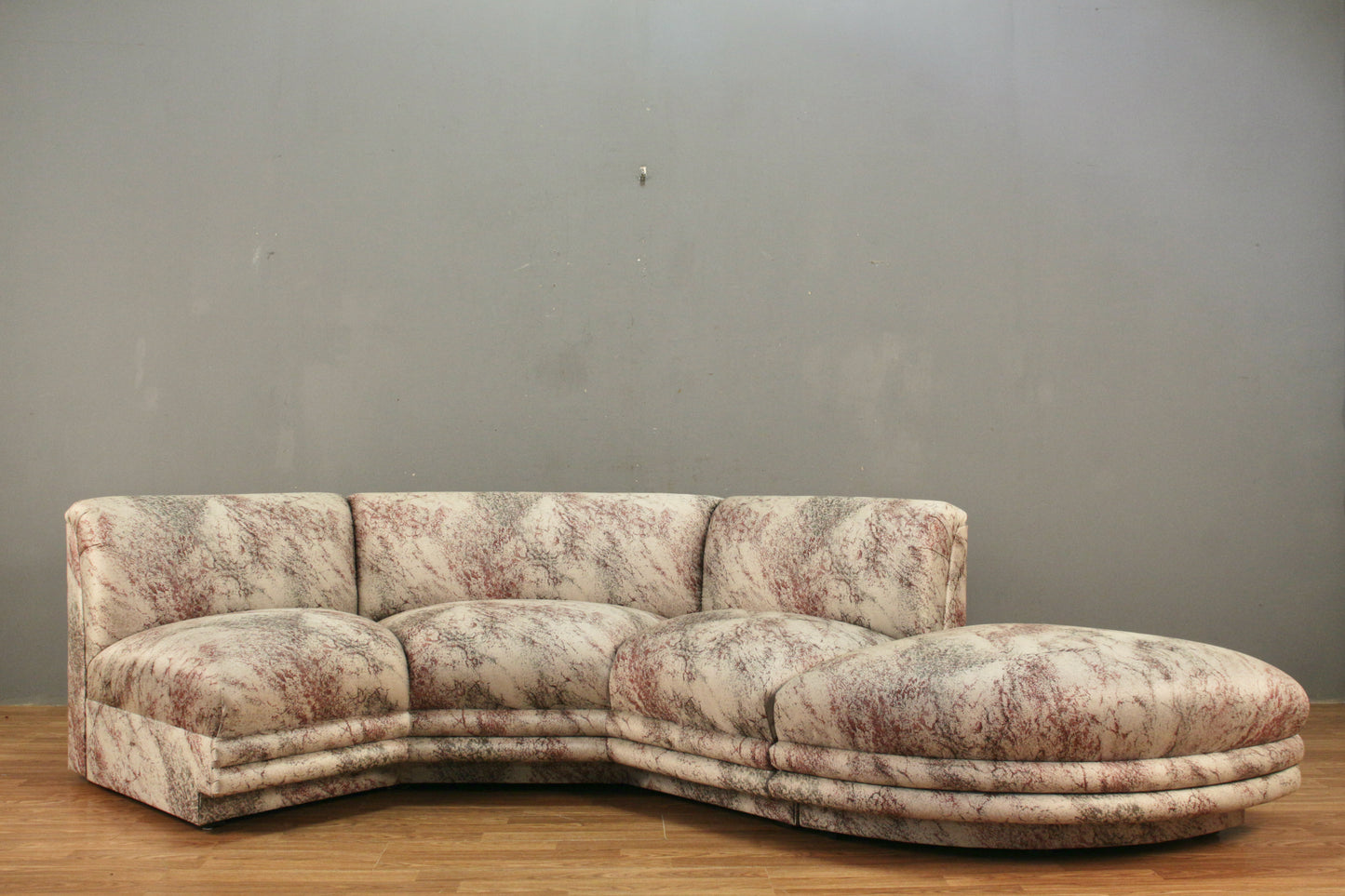 1980s Metallic Splatter Curved Ottoman - ONLINE ONLY