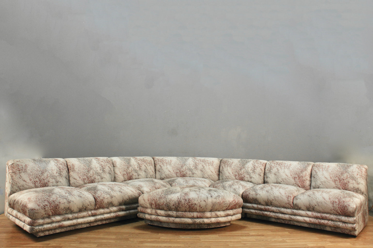 1980s Metallic Splatter Curved Sofa