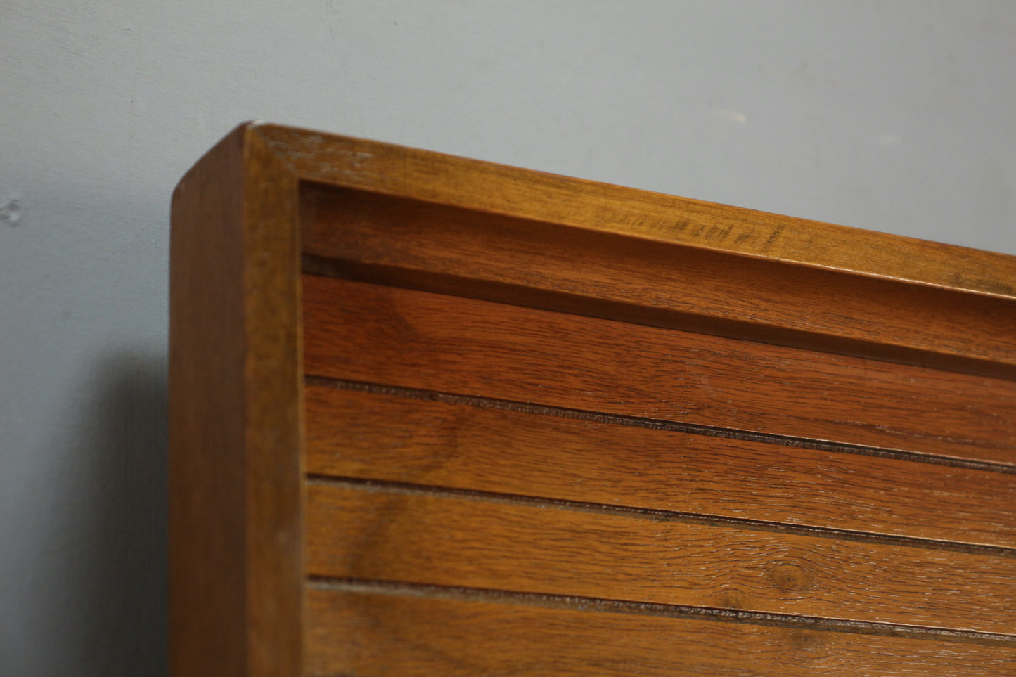 Mid Century Walnut Grooved Mirror