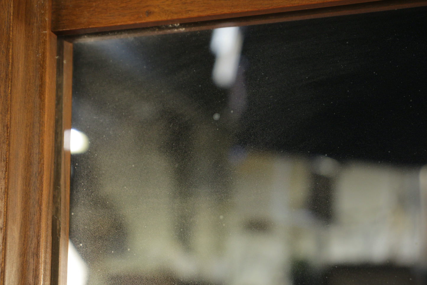 Mid Century Walnut Grooved Mirror