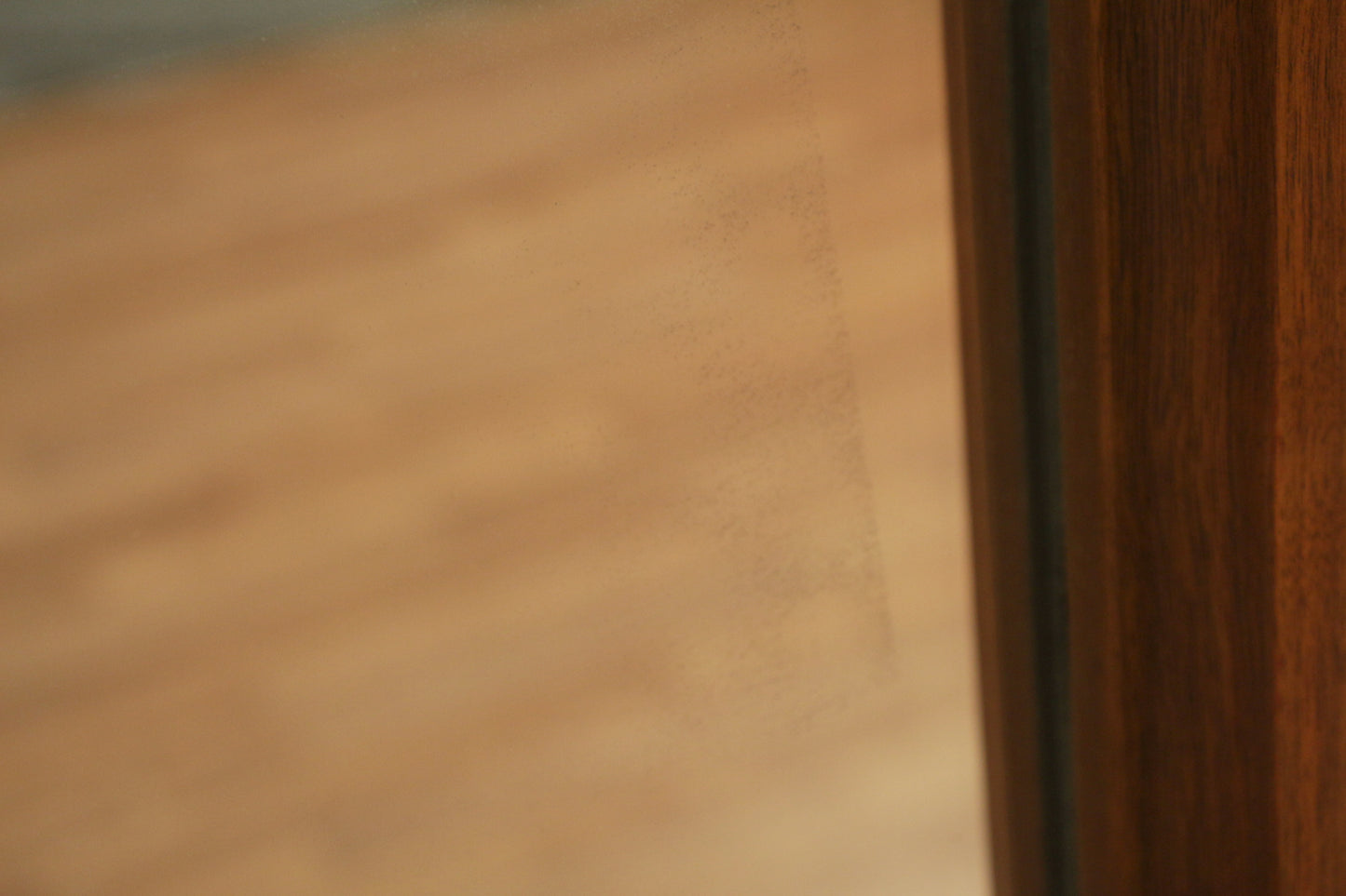 Mid Century Walnut Grooved Mirror