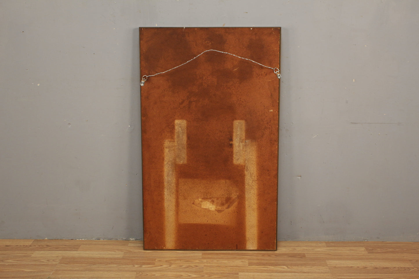 Mid Century Walnut Grooved Mirror