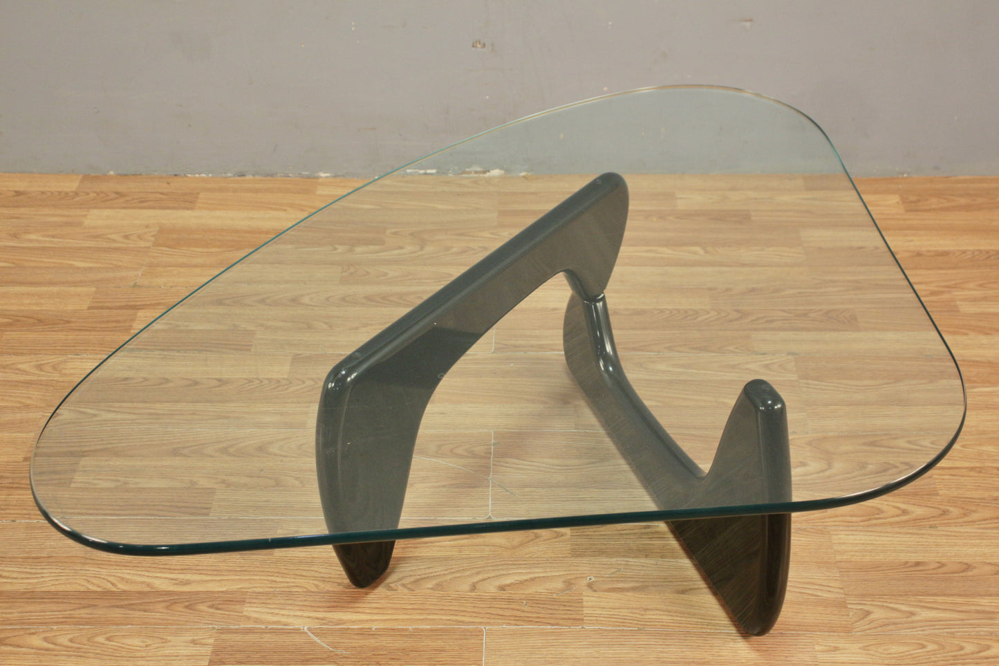 Noguchi-Style Black & Glass Coffee Table - ONLINE ONLY