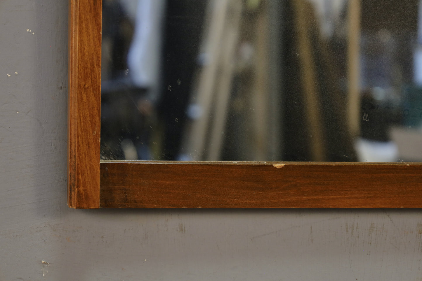 Mid Century Walnut Scoop Mirror