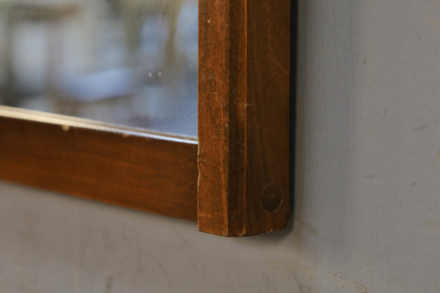 Mid Century Walnut Scoop Mirror