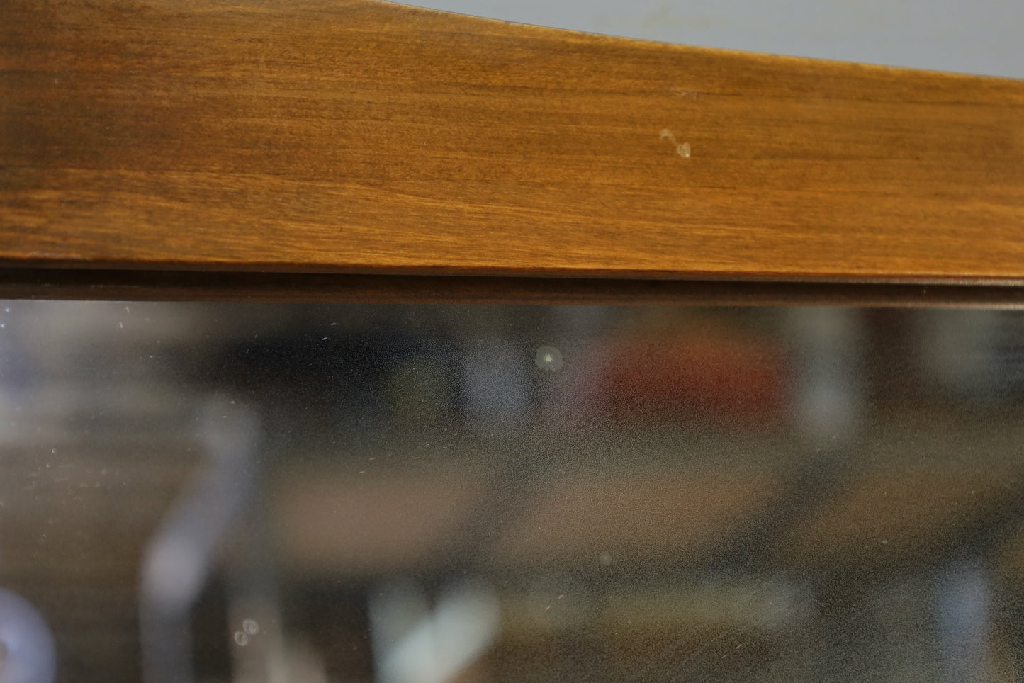 Mid Century Walnut Scoop Mirror