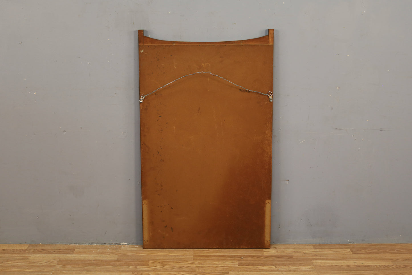 Mid Century Walnut Scoop Mirror