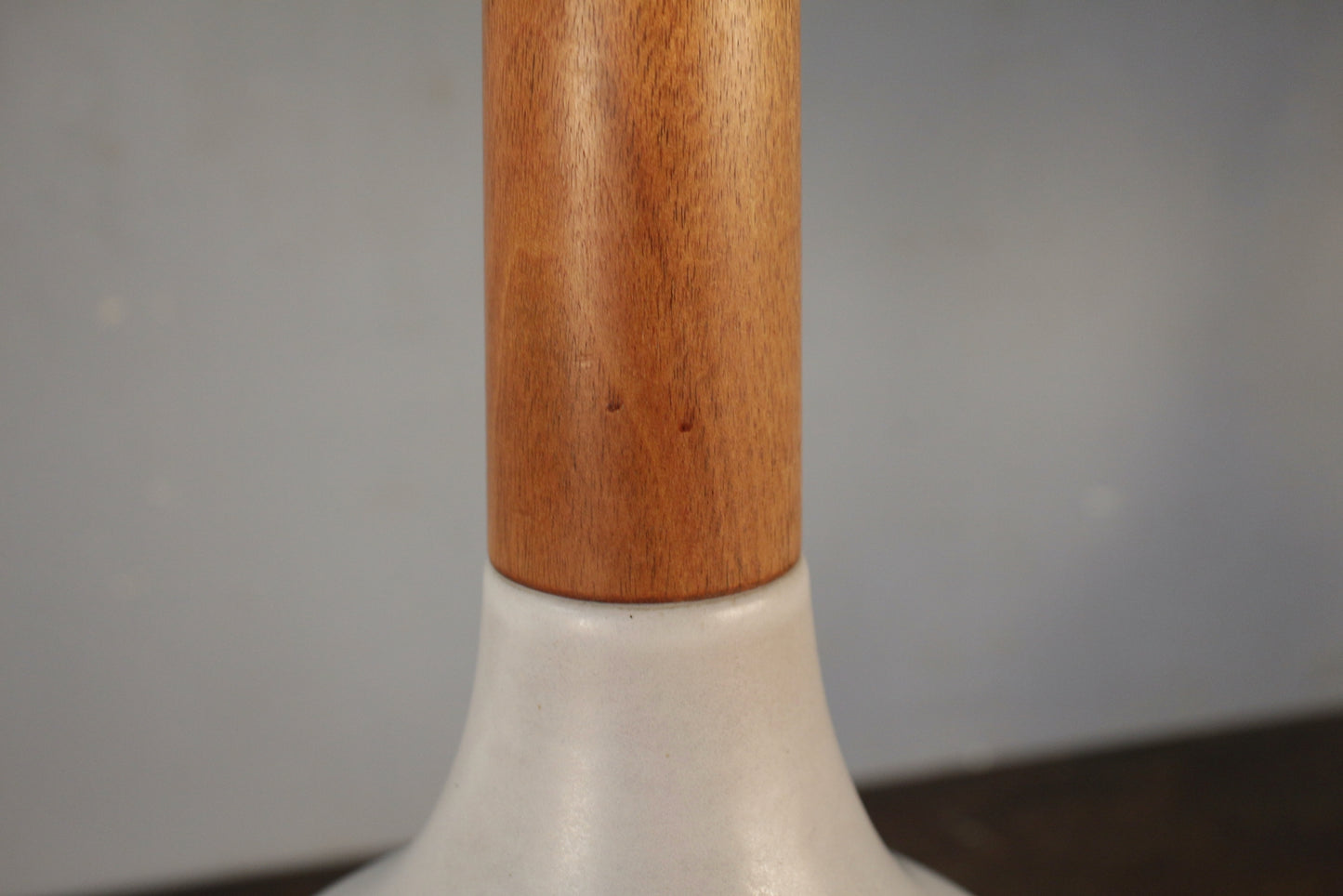 Mid Century Martz Walnut & Ceramic Table Lamp