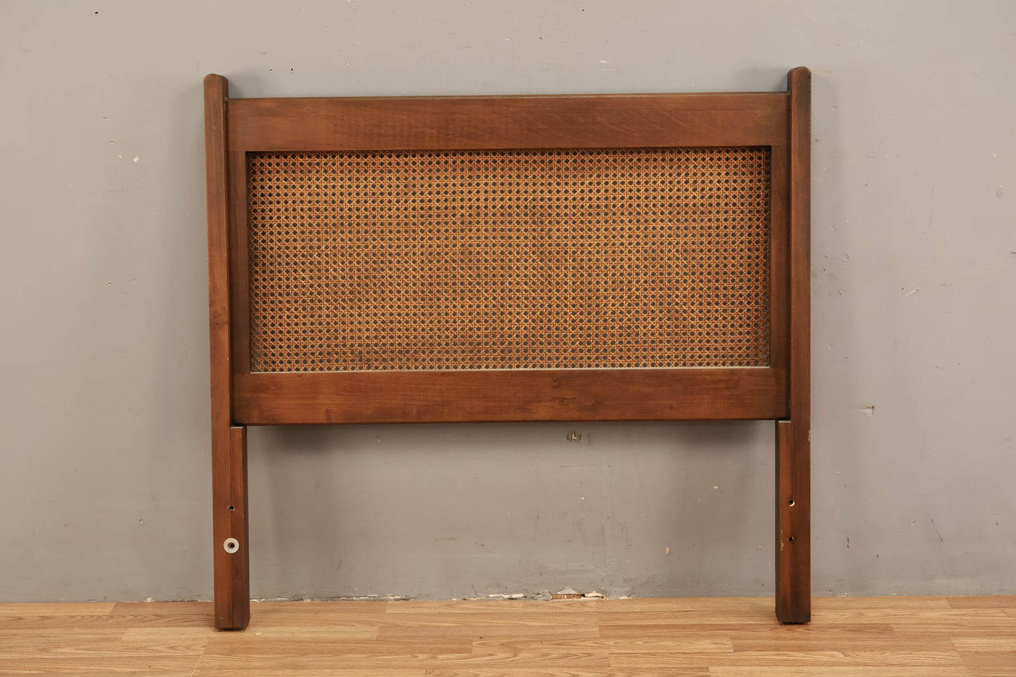 Mid Century Walnut & Cane Twin Headboard - ONLINE ONLY