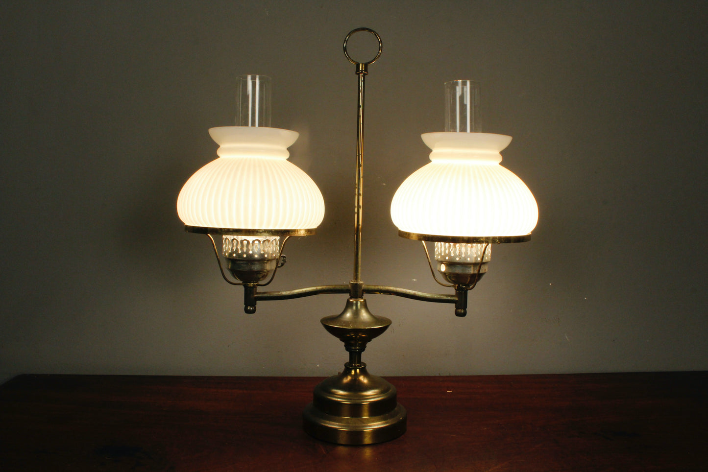 Brass & Glass Double Student Lamp