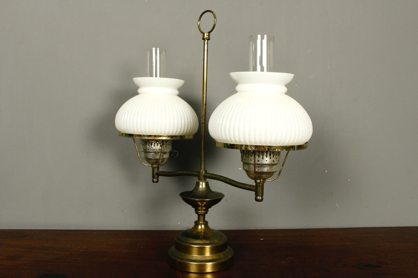 Brass & Glass Double Student Lamp