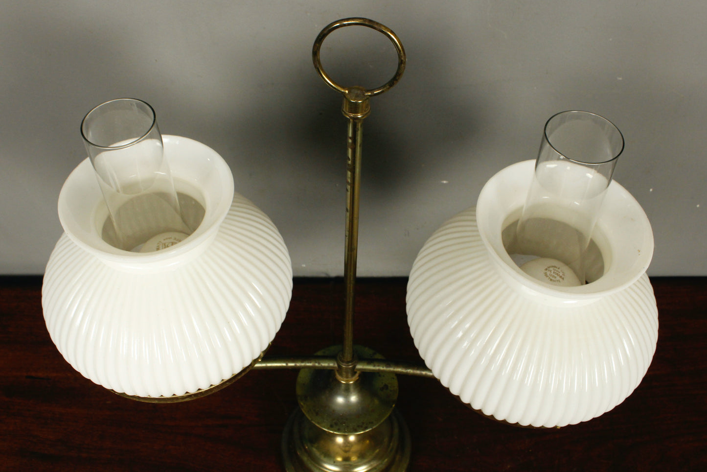 Brass & Glass Double Student Lamp