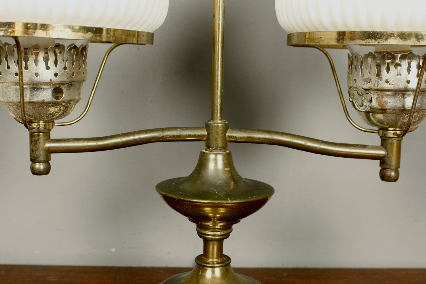 Brass & Glass Double Student Lamp