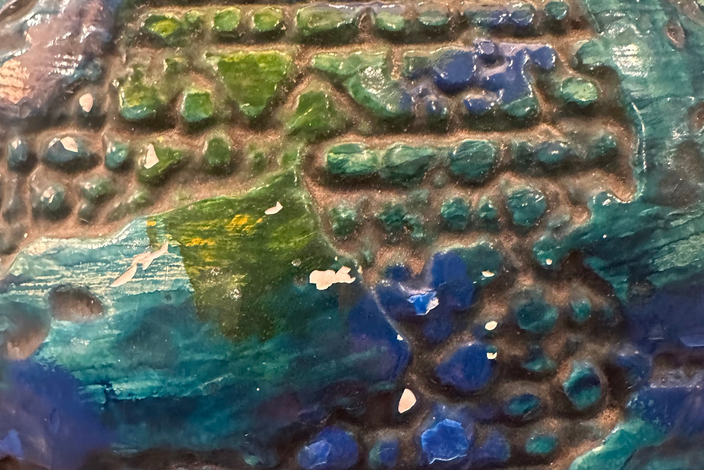 Blue & Green Chalkware Table Lamp