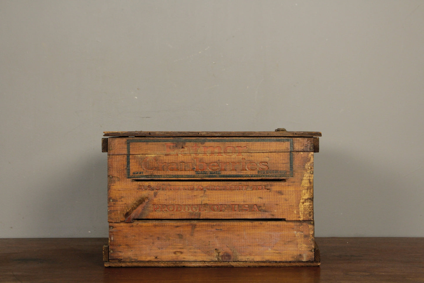 Rustic Wooden Cranberries Crate