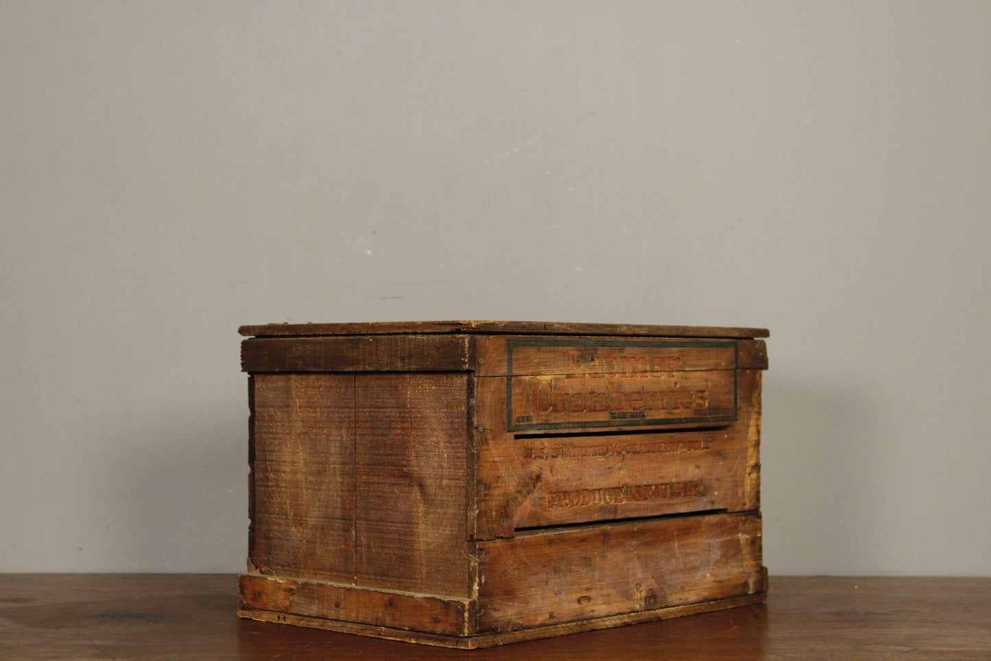 Rustic Wooden Cranberries Crate