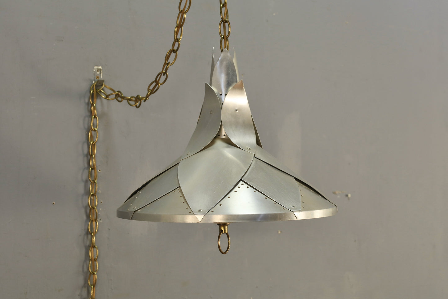 Aluminum Lotus Swag Lamp