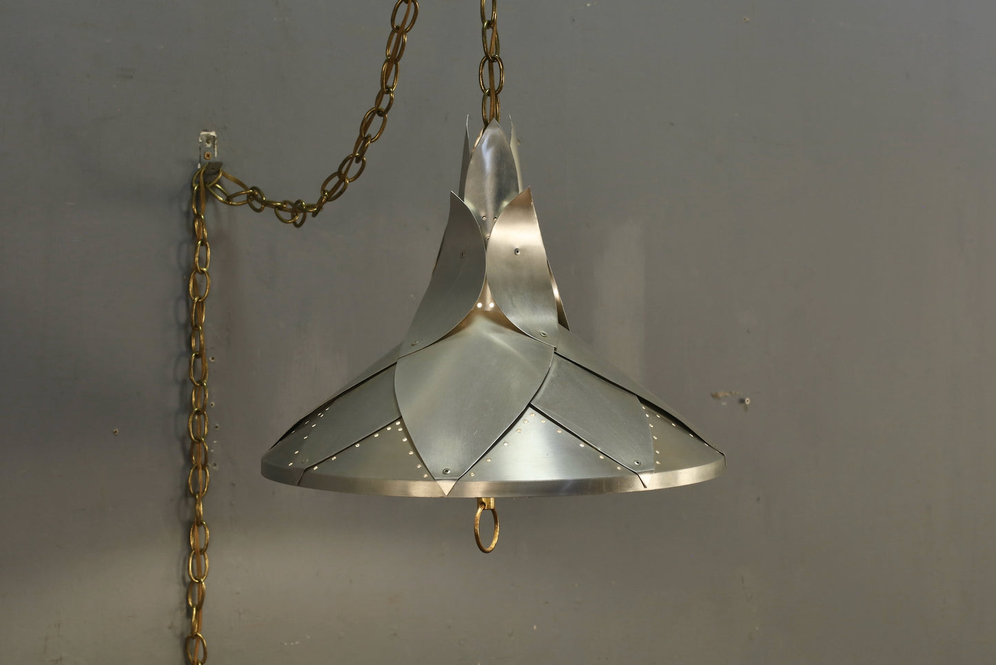 Aluminum Lotus Swag Lamp