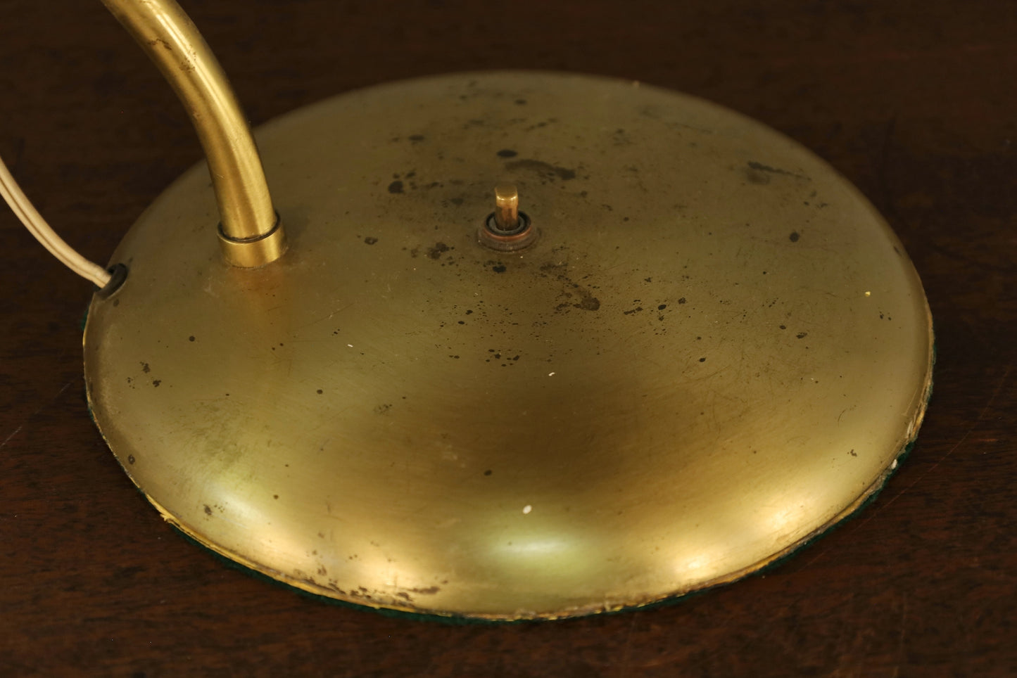 Bauhaus-Style Brass & Cream Saucer Table Lamp